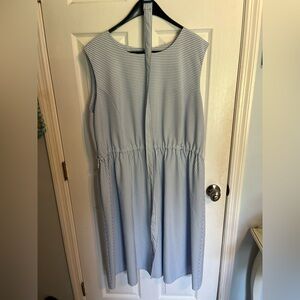 Volup Vintage Blue and White Striped Sleeveless Dress